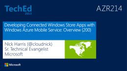 Agenda What is Mobile Services? Structured Storage Powered by SQL Database Same DB – Multiple Mobile Services  Data management in Windows Azure Portal SQL Portal,
