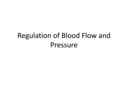 Regulation of Blood Flow and Pressure Outline • • • • •  Local control of blood flow. Nervous control of blood flow. Cardiovascular changes in exercise. Reflexes that control arterial.