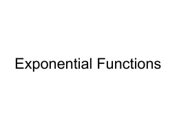 Exponential Functions Definition of the Exponential Function The exponential function f with base b is defined by f (x) = bx or y.