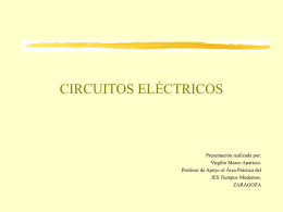 CIRCUITOS ELÉCTRICOS  Presentación realizada por: Virgilio Marco Aparicio. Profesor de Apoyo al Área Práctica del IES Tiempos Modernos. ZARAGOZA.