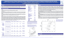 Paper # H-2320  Diagnostic Accuracy of Serum Hyaluronic Acid for Advanced Fibrosis/Cirrhosis in Patients Coinfected with HIV and HCV  S.