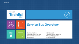 Service Bus: What and Why  SDK and Tools  Access Control  Brokered Messaging  Pricing  Q&A  Relayed Messaging sb://solution.servicebus.windows.net/a/b/  Backend Naming Routing Fabric  Oneway Rendezvous Ctrl Msg  Frontend Nodes  Service Bus Ctrl  NLB 3  TCP/SSL or HTTP  Sender  Ctrl  HTTP/Socket Forwarder  Receiver true P > 999 and P  ShipDestination = ‘FL’