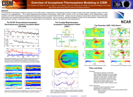 Overview of Ionosphere-Thermosphere Modeling in CISM S.C. Solomon, A.G. Burns, G.