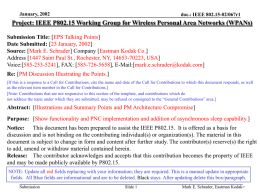 January, 2002  doc.: IEEE 802.15-02/067r1  Project: IEEE P802.15 Working Group for Wireless Personal Area Networks (WPANs) Submission Title: [EPS Talking Points] Date Submitted: [23