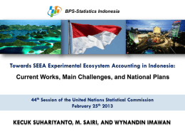 BPS-Statistics Indonesia  Towards SEEA Experimental Ecosystem Accounting in Indonesia: Current Works, Main Challenges, and National Plans  44th Session of the United Nations Statistical.