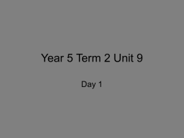 Year 5 Term 2 Unit 9 Day 1 L.O.1 To be able to add and subtract any pair of two-digit numbers.