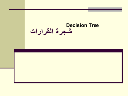 Decision Tree   شجرة القرارات   المفهوم   أسلوب بياني يساعد متخذي القرار من اإلحاطة بالبدائل المتاحة   واألخطاء والنتائج المتوقعة لكل منها بوضوح   تعريف شجرة القرارات   شكل يبين.