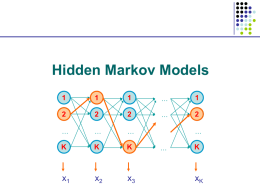 Hidden Markov Models …  …  …  …  …  K  K  K  x1  x2  x3  …  …  K  xK Outline for our next topic  • Hidden Markov models – the theory • Probabilistic interpretation of alignments using HMMs  Later.