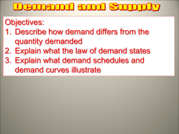 Objectives: 1. Describe how demand differs from the quantity demanded 2. Explain what the law of demand states 3.