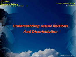 OGHFA Operator’s Guide to Human Factors in Aviation  Human Performance & Limitations  Understanding Visual Illusions And Disorientation  Page 1  1.HP_09_Vision and Illusions.