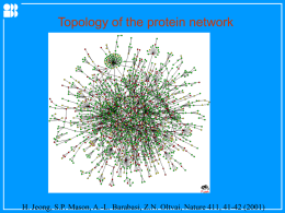 Topology of the protein network  H. Jeong, S.P. Mason, A.-L. Barabasi, Z.N.