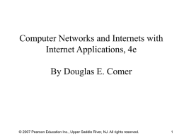 Computer Networks and Internets with Internet Applications, 4e By Douglas E. Comer  © 2007 Pearson Education Inc., Upper Saddle River, NJ.