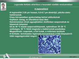 Legionella fertőzés elhárítása a használati vízellátó rendszerekben A legionelláról •A legionellák 2-20 µm hosszú, 0,5-0,7 µm átmérőjű, pálcika alakú baktériumok. •Vizes környezetben gyakorlatilag bárhol.