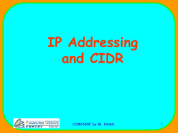 IP Addressing and CIDR High Performance Switching and Routing Telecom Center Workshop: Sept 4, 1997.  COMP680E by M.