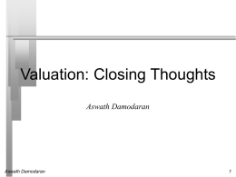 Valuation: Closing Thoughts Aswath Damodaran  Aswath Damodaran Do you have your life vests on?  Aswath Damodaran.