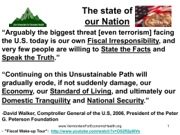 The state of our Nation  Grow The Pie!  “Arguably the biggest threat [even terrorism] facing the U.S.