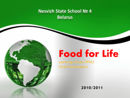 Nesvizh State School № 4 Belarus  Food for Life Learning Circles PPM2 Final Presentation  2010/2011