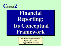 Chapter 2  Financial Reporting: Its Conceptual Framework An electronic presentation by Douglas Cloud Pepperdine University Objectives 1. Explain the FASB conceptual framework. 2.