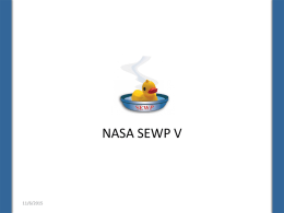 NASA SEWP V  11/6/2015 SEWP Program Overview Agenda  SEWP Structure and Scope  Agency Acquisition Support  Q and A.