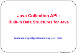Java Collection API : Built-in Data Structures for Java  based on original presentation by C.-C.