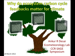 20 March 2012  Ankur R Desai Ecometeorology Lab CCR-SAGE Symposium Or… Why Climate Scientists will never hug Ecologists again  Or why CCR and SAGE need each.