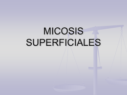 MICOSIS SUPERFICIALES Las forma superficiales incluyen aquellas que están limitadas a la piel, pelo , uñas y mucosas se distinguen los siguientes tipos:  Dermatofitosis 