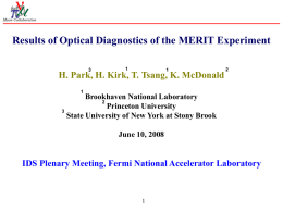 Results of Optical Diagnostics of the MERIT Experiment H. Park, H.