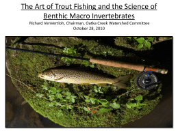 The Art of Trout Fishing and the Science of Benthic Macro Invertebrates Richard VenVertloh, Chairman, Oatka Creek Watershed Committee October 28, 2010