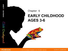 Chapter 6  EARLY CHILDHOOD AGES 3-6  &copy;&copy;2013 byby Pearson Pearson Education, Education, Inc. Inc. AllAll rights rights reserved. reserved. Learning Objectives Learning Objectves LO 6.1 LO 6.2  LO 6.3  LO 6.4 LO 6.5 LO 6.6  LO 6.7 LO 6.8  Describe the physical growth and change.