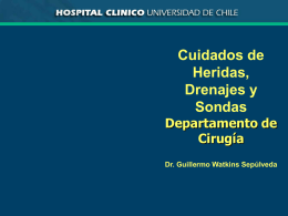 Cuidados de Heridas, Drenajes y Sondas Departamento de Cirugía Dr. Guillermo Watkins Sepúlveda Índice Heridas  Sondas y Drenajes.