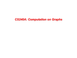 CS240A: Computation on Graphs Graphs and Sparse Matrices • Sparse matrix is a representation of a (sparse) graph1 6 1 4 1 1 1 • Matrix entries can.