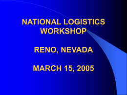 NATIONAL LOGISTICS WORKSHOP  RENO, NEVADA MARCH 15, 2005 NATIONAL INTERAGENCY INCIDENT COMMUNICATIONS DIVISION            P25 MULTI-MODE RADIOS WHAT IS NARROWBANDING NWCG RADIO ADVISORY GROUP RECOMMENDATIONS PRE-ORDERS ON INCIDENTS CDO/COMC INTRA-CREW COMMUNICATIONS.