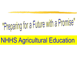 NHHS Agricultural Education What is Agriculture?  20% of Wisconsin Jobs Agriculture Means Farming.  Doesn’t It?