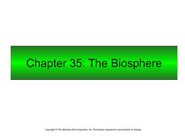 Chapter 35: The Biosphere  Copyright © The McGraw-Hill Companies, Inc. Permission required for reproduction or display.