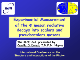 Experimental Measurement of the F meson radiative decays into scalars and pseudoscalars mesons The KLOE Coll.