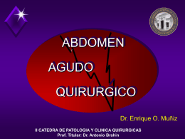 ABDOMEN  AGUDO QUIRURGICO Dr. Enrique O. Muñiz II CATEDRA DE PATOLOGIA Y CLINICA QUIRURGICAS Prof.
