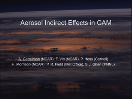 Aerosol Indirect Effects in CAM  A. Gettelman (NCAR), F. Vitt (NCAR), P.