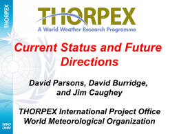 Current Status and Future Directions David Parsons, David Burridge, and Jim Caughey THORPEX International Project Office World Meteorological Organization.