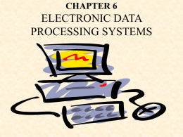 CHAPTER 6  ELECTRONIC DATA PROCESSING SYSTEMS Presentation Outline I.  Paper-Based Input Systems II. Paperless Input Systems III.