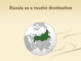 Russia as a tourist destination is a transcontinental country extending over much of northern Eurasia. At 17,075,400 square kilometres (6,592,800 sq.
