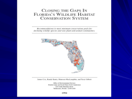 44 focal species and rare natural communities Florida Natural Areas Inventory, the Florida Game and Fresh Water Fish Commission boundaries of public lands.