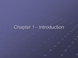 Chapter 1 - Introduction Ch 1Goals To understand the activity of programming  To learn about the architecture of computers To learn about machine.