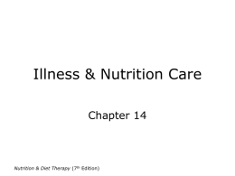 Illness & Nutrition Care Chapter 14  Nutrition & Diet Therapy (7th Edition)