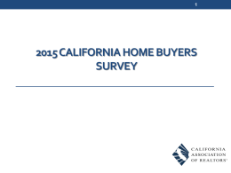 2015 CALIFORNIA HOME BUYERS SURVEY Survey Methodology 700 telephone interviews and 567 online surveys conducted in February – April 2015  Respondents are home buyers.