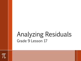 Analyzing Residuals Grade 9 Lesson 17 Learning Intentions › We are learning to analyze residuals.