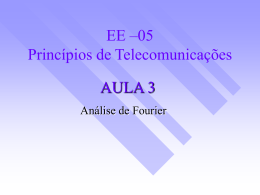 EE –05 Princípios de Telecomunicações AULA 3 Análise de Fourier Série de Fourier Complexa   Seja uma função periódica com período T. Então a série de.