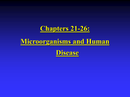 Chapters 21-26: Microorganisms and Human Disease Categories of Human Diseases: Chapter 21: Diseases of Skin and Eyes  Chapter 22: Diseases of Nervous System Chapter 23:
