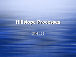 Hillslope Processes GPH 111 Hillslope Processes Game Plan:  What are HILLSLOPE PROCESSES and how do they fit within gemorphology  “Innie” versus “Outie”