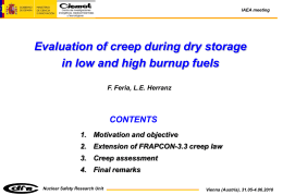 IAEA meeting  Evaluation of creep during dry storage in low and high burnup fuels F.