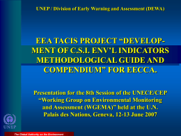 UNEP / Division of Early Warning and Assessment (DEWA)  EEA TACIS PROJECT “DEVELOPMENT OF C.S.I.